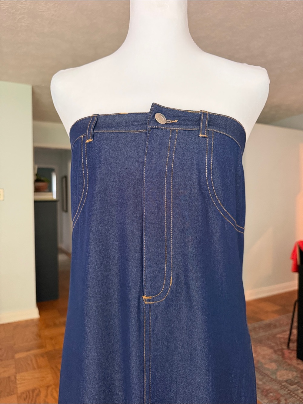Mare Mare Anthropologie Strapless Denim Skirt Dress - Picture 8 of 10